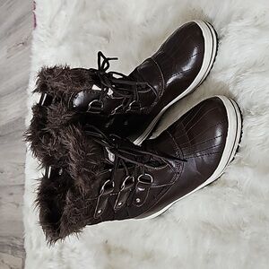 POLAR Womens Mid Padded Thermal Durable Rubber Sole Waterproof Boots